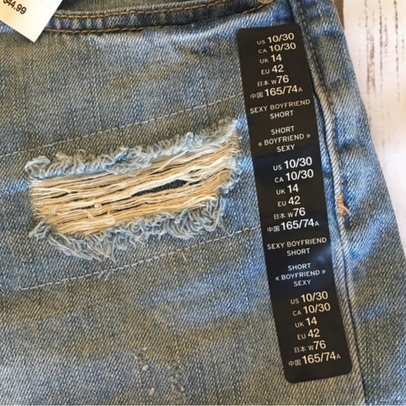 GAP Distressed Blue Denim Shorts - Picture 2 of 3